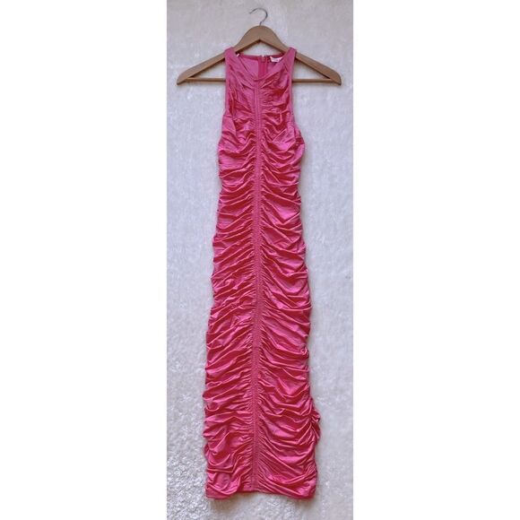 NWT A.L.C. Adrienne Ruched Jersey Midi Dress in Rose, Size S - Picture 7 of 11